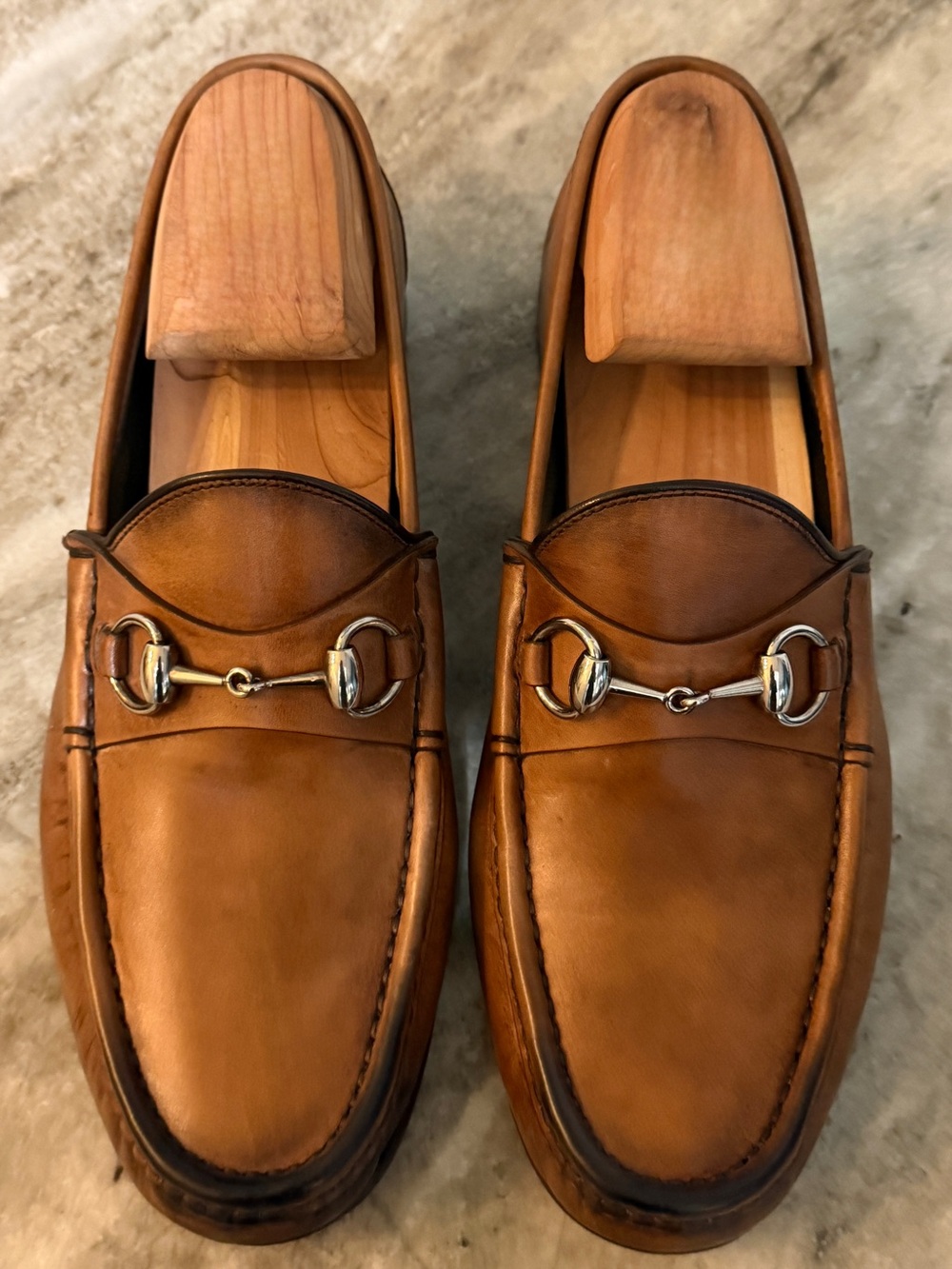 GUCCI 1953 Horsebit Tan Ombre Leather Loafer 7 / 7.5 US Jordaan Brown $1100